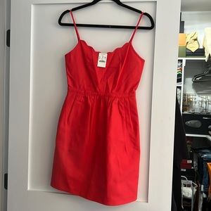 Jcrew coral color scallop neck mini w/ pockets